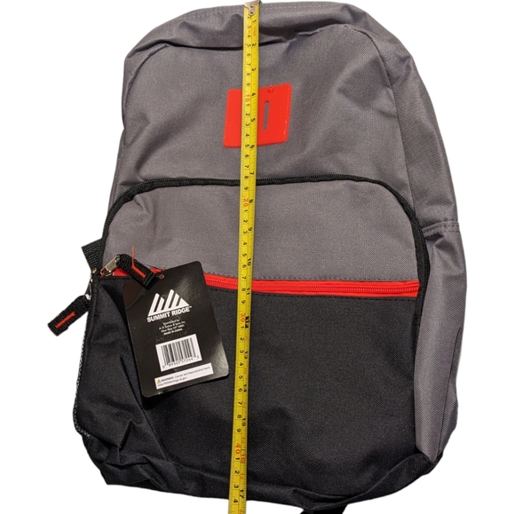 Summit Ridge NWT Red Black & Gray Unisex Backpack - Picture 12 of 13